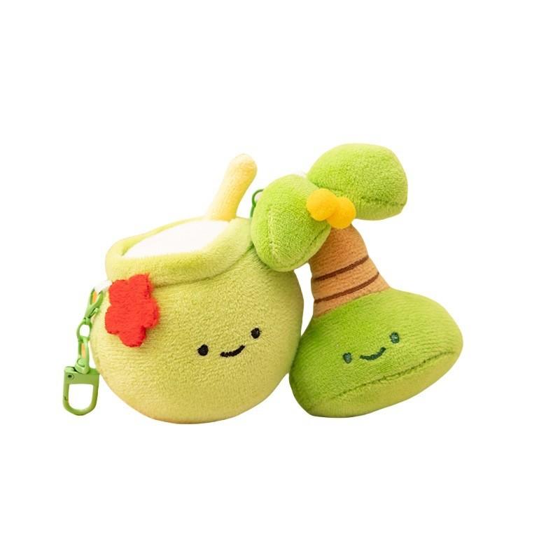 Fruit Tortoise Slippers Shaped Plush Keychain Toy Short Material Gifts Doll