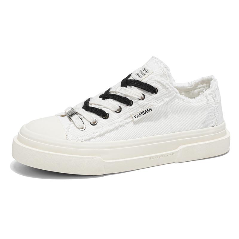 Fashion Summer White Men's Canvas Sneakers Platform Vulcanized Shoes For Men Comfy Breathable Casual Shoes Man Fashion Board Shoes