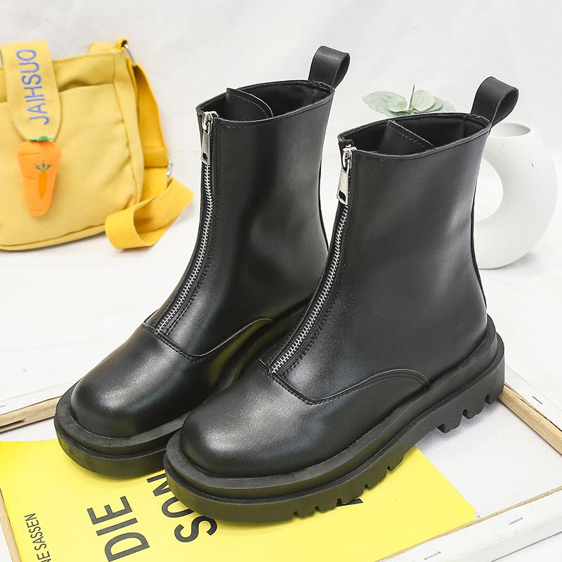 Women's Boots  New Round Toe Solid Color Low Heel Short  Casual Women's Fashion Boots