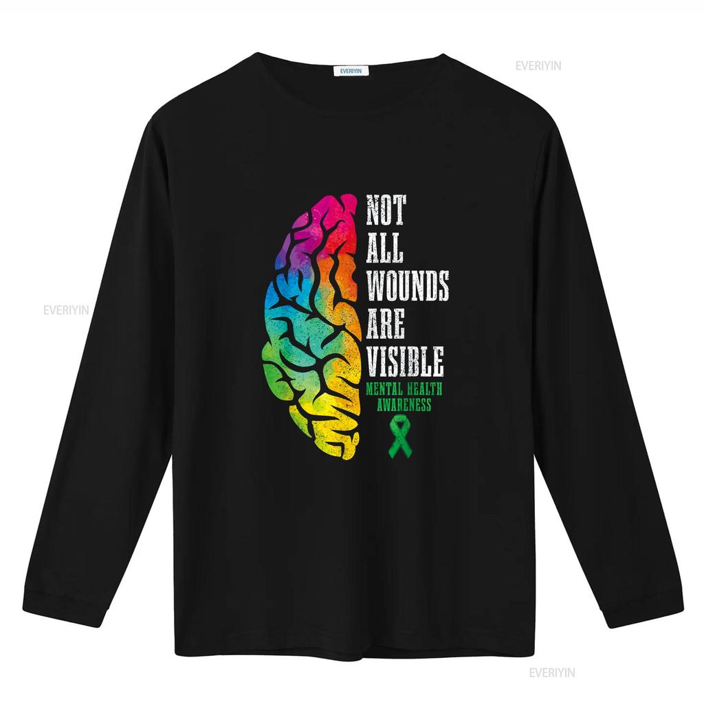 Mental Health Awareness Matters Not All Wounds Are Visible T Shirt vintage Washed designer clothes Versatile Breathable