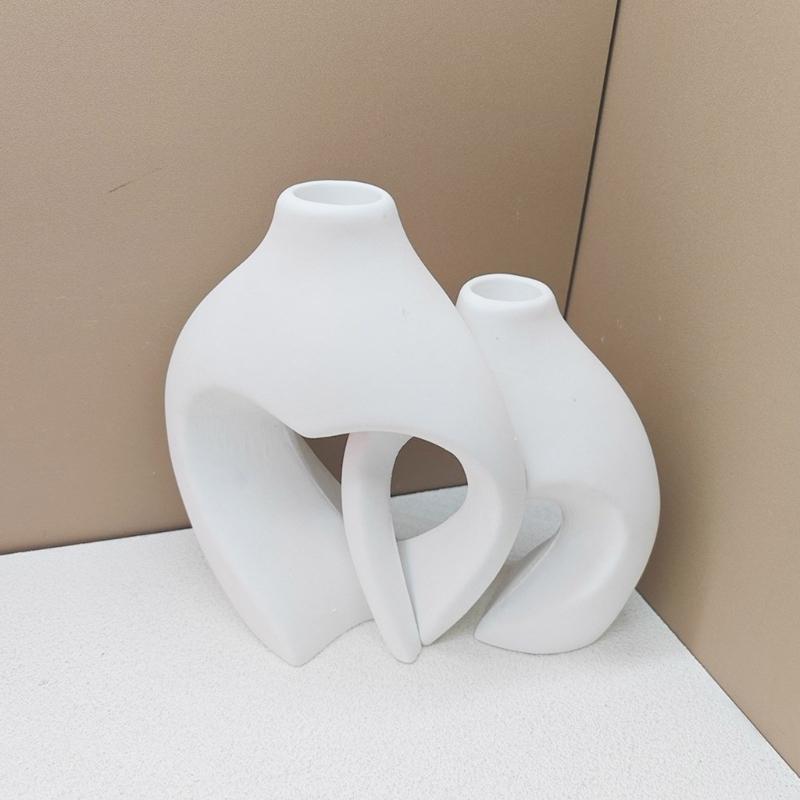 Silicone Vase Molds Flower Bottle Mold Hollow Heart Shape Unique Flowerpot Mold Silicone Texture Suitable for Craft Vase