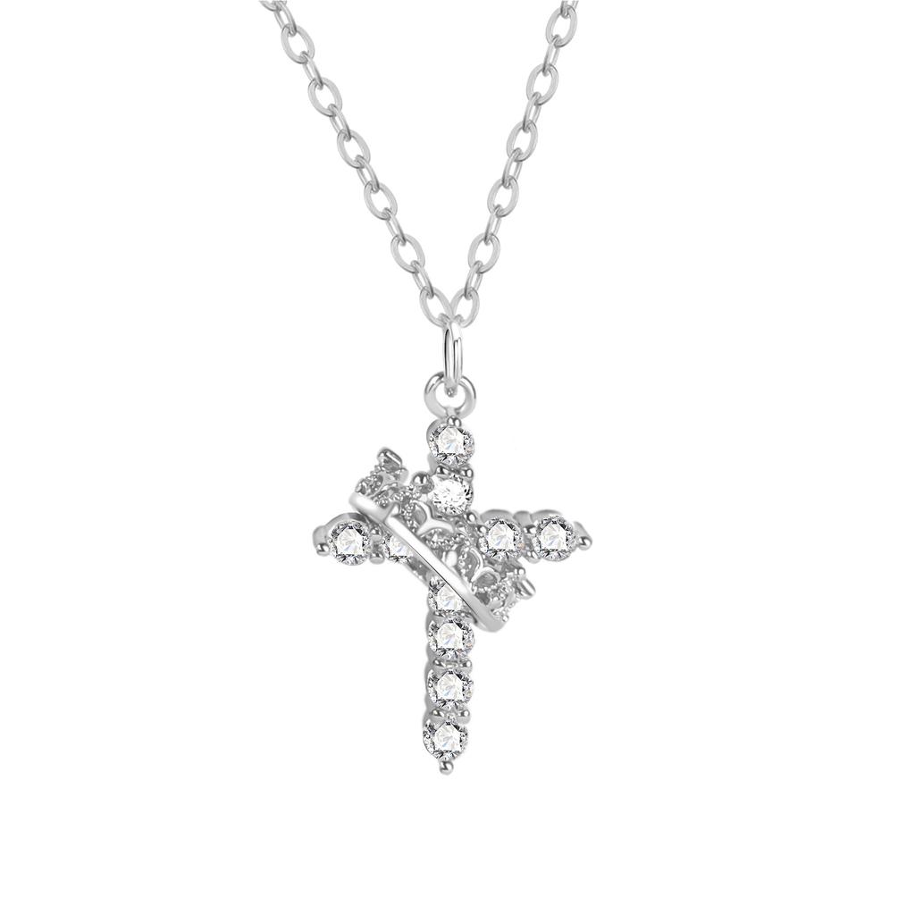 Crown Cross Rotatable Carrying Clavicle Necklace Premium Durable Quality Useful Practical Reliable Efficient Safe