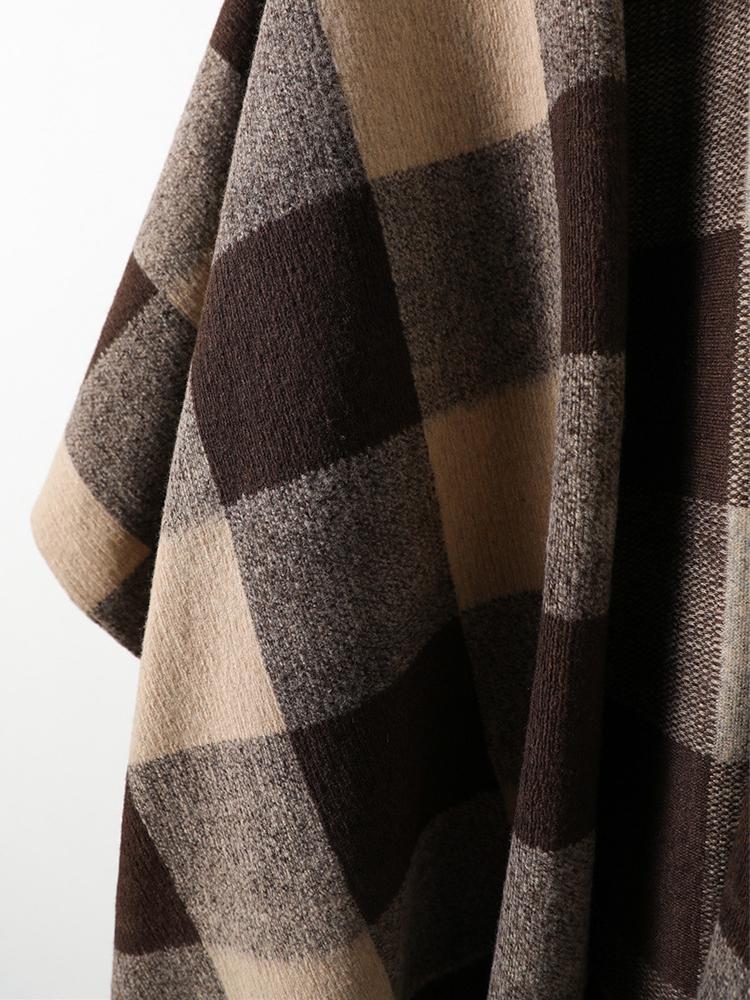 Winter Women Scarf Layers Poncho Elegant Lady Men Retro Plaid Tassel Wrap Shawl Casual Scarve Capa Para Mujer Pashmina Cloak New