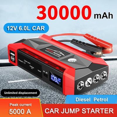 Bancă de alimentare pentru pornire 5000A 30000mAh Starter de urgență Amplificator auto Baterie externă Dispozitiv de pornire 12V pentru benzină Diesel Powerbank