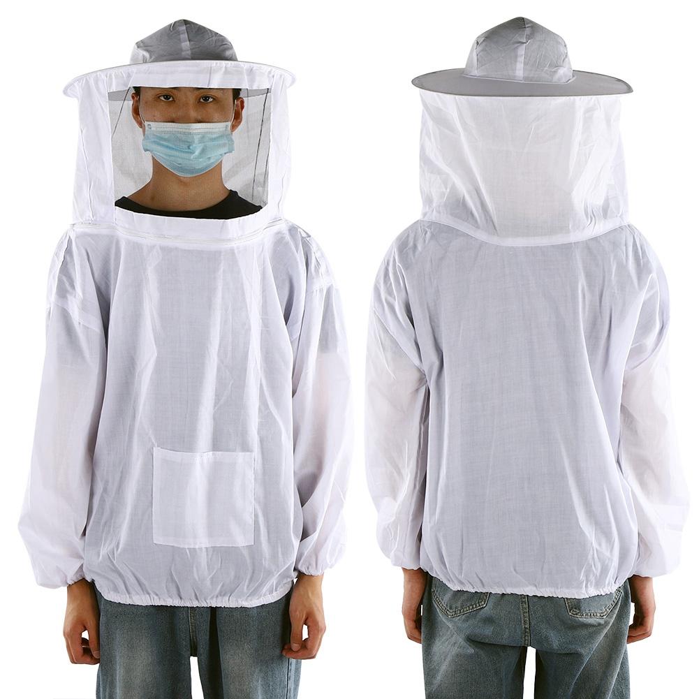 Veste Apicole de Protection à Voile Extérieure Respirante Combinaison d'Apiculteur Accessoire Blanc