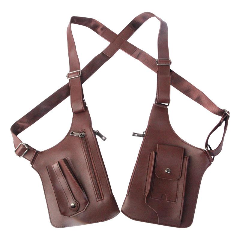 

Сумка для документов, Кобура для пистолета, Наплечная сумка, Маленькая сумка кроссбоди, Мужская модная уличная сумка, Женская уличная сумка-жилет темно-коричневого