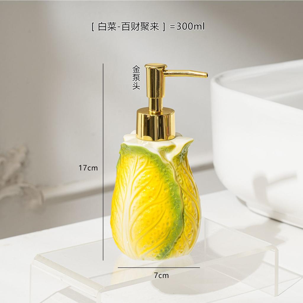 Creative Ceramic Lotion Bottle Hand Soap Hotel Bathroom Shower Gel Shampoo Dispenser Cartoon Strawberry Soap Dispenser Bathroom