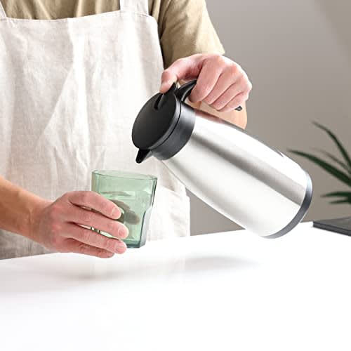 Pearl Metal HB-6024 Tabletop Pot, 1.5L, Stainless Steel, Insulated, for Hot and Cold Drinks