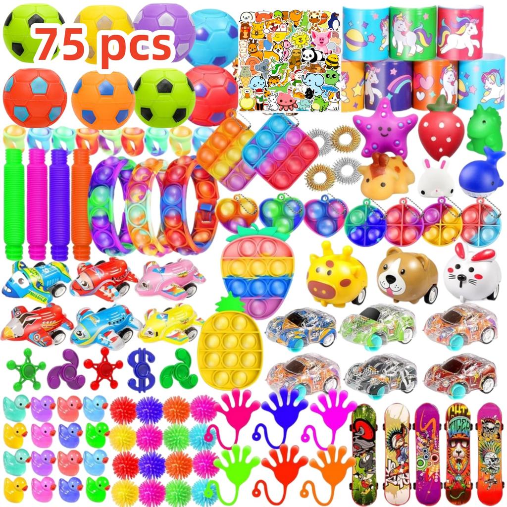 75/150Pack Fidget Toys Bulk, Party Favors For Kids, Treasure Box Toys For Classroom, Stocking Stuffers Goodie Bag For Boys Girls