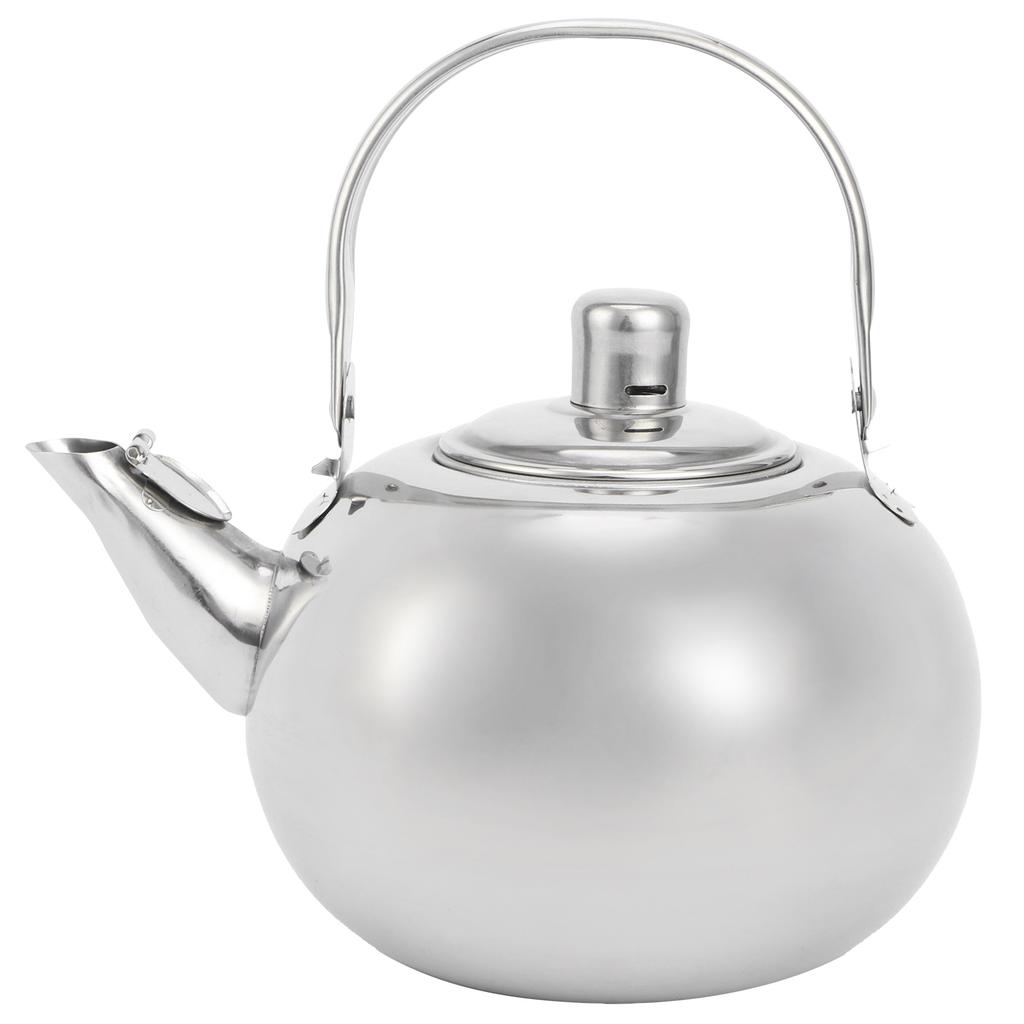 304 Stainless Steel Teapot Flat Bottom Induction Cooker Water Kettle Tea Pot with FilterSilver 16cm 1.2L