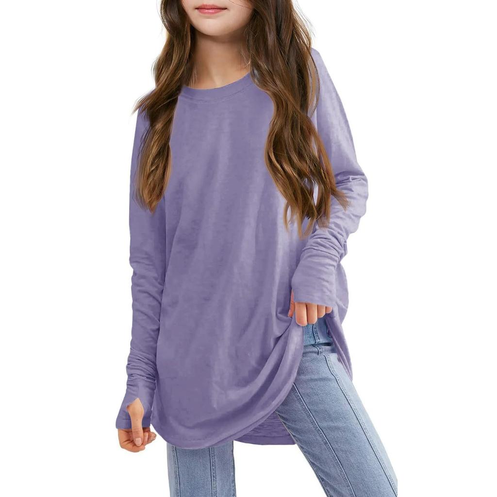 Long Sleeve Shirts  Tunic Tops Tees Teens Kids Loose Fashion Sweatshirt T,Shirt