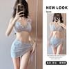 Hot Swimsuit Women's White Cute Sexy Bikini Low Waist Three-point Beach Vacation