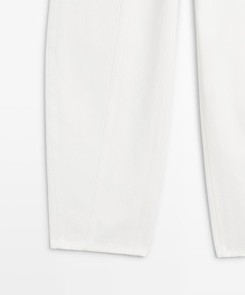 Masimodutti Stitch Detail Barrel Fit Jeans