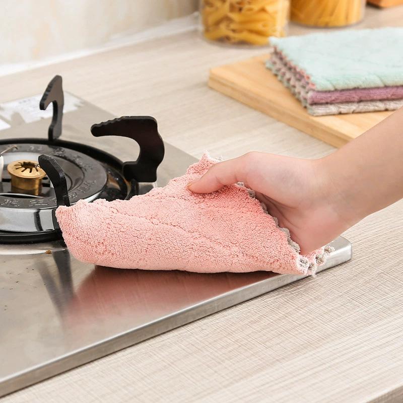 10 Pcs Kitchen Cleaning Rags - High Absorbency Quick-Dry Reusable for Tableware Stove Sink Water Stain Wiping