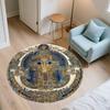Viking Bear  Round Area Rug,Carpet Rug for Living Room Bedroom Sofa Playroom Decor,Non-slip Floor Mat