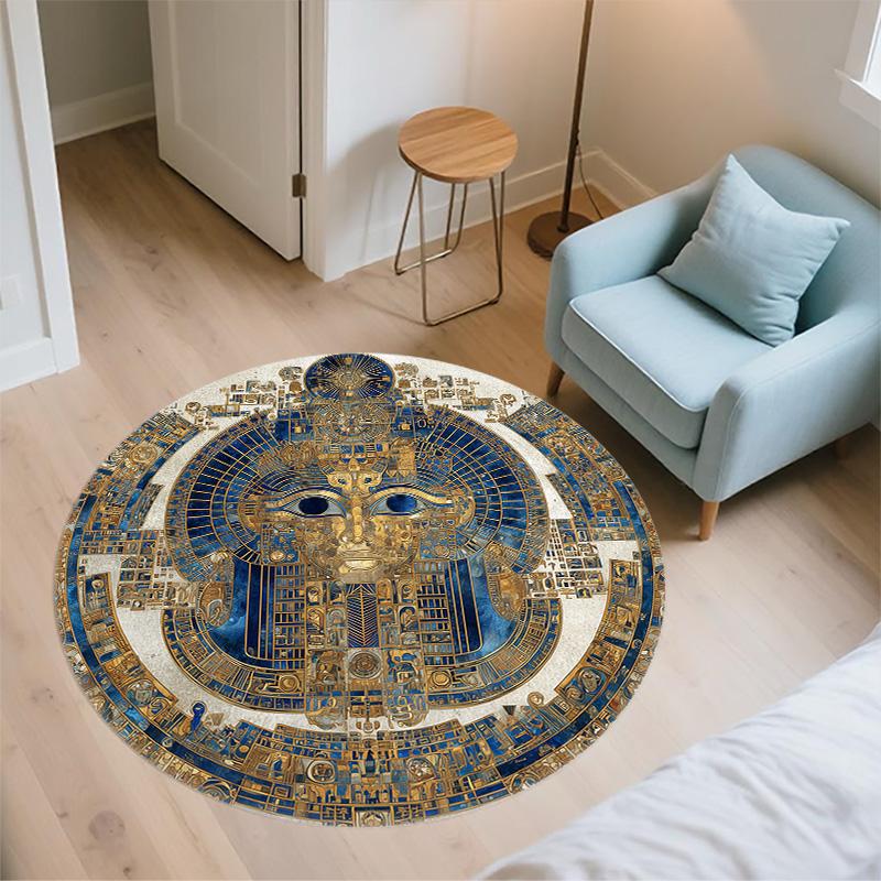 Viking Bear  Round Area Rug,Carpet Rug for Living Room Bedroom Sofa Playroom Decor,Non-slip Floor Mat