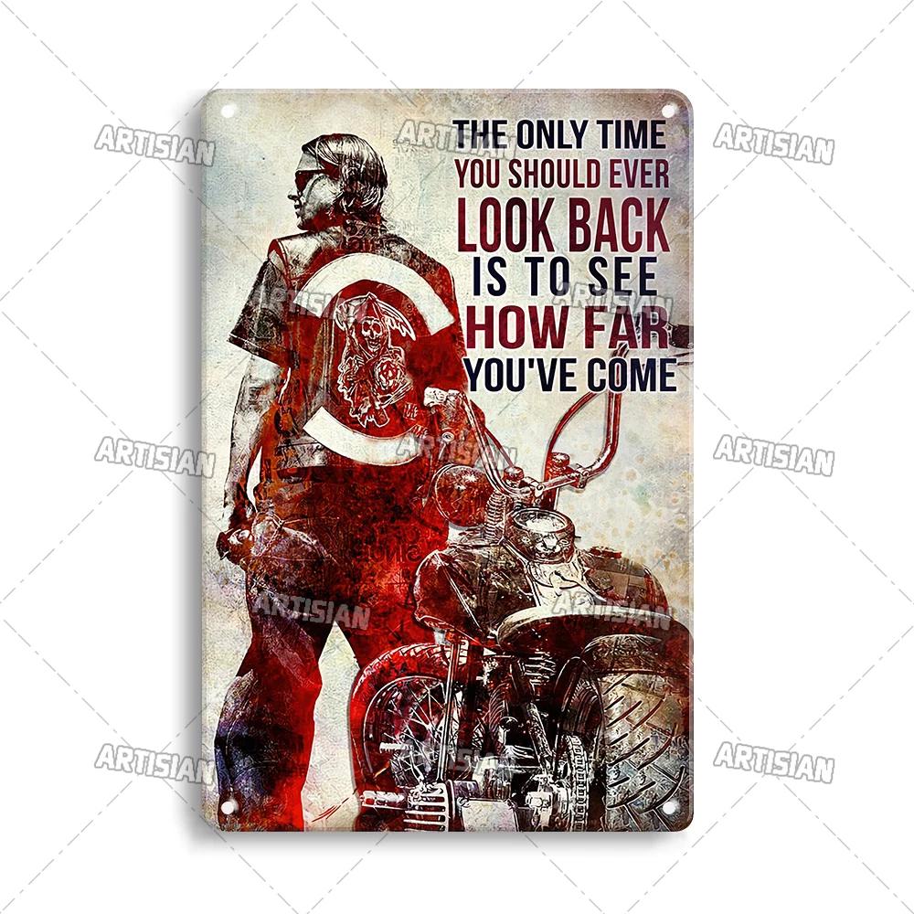 ARTISIAN Vintage Motorcycle Metal Tin Sign Decorative Plate Wall Art Metal Poster Bar Home Metal Plaque Studio Industrial Decor