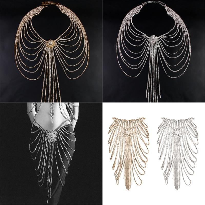 Blingbling Waist Belt Stylish Multilayer Crystal Waist Chain Belt Elaborate Chain Belly Chain for Belly Dance