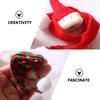 1Set Mini Christmas Hats and Scarves Set Bright Color Knitted Stretchable Holiday Decor for Miniature DIY Craft Photo Prop