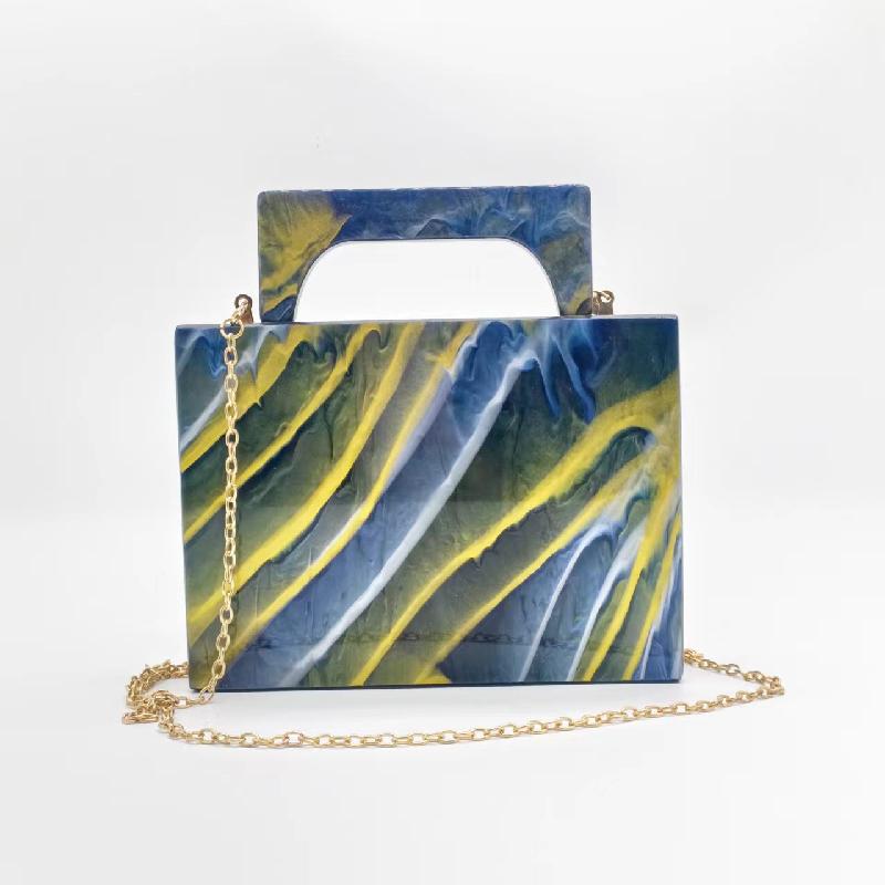 

Fashion Crossbody Handbag Novel New Hand-held Marble Pattern Ladies Hand Bag Pearl Acrylic Wedding Clutch Purse Luxury Designer 19x13x5cm