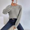 Nuovo Maglione Lavorato a Maglia da Donna Caldo di Lana Corto, Largo a Maniche Lunghe per Autunno e Inverno