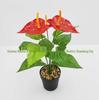 3D Anthurium Leaf Artificial Potted Plant - Home Decoration