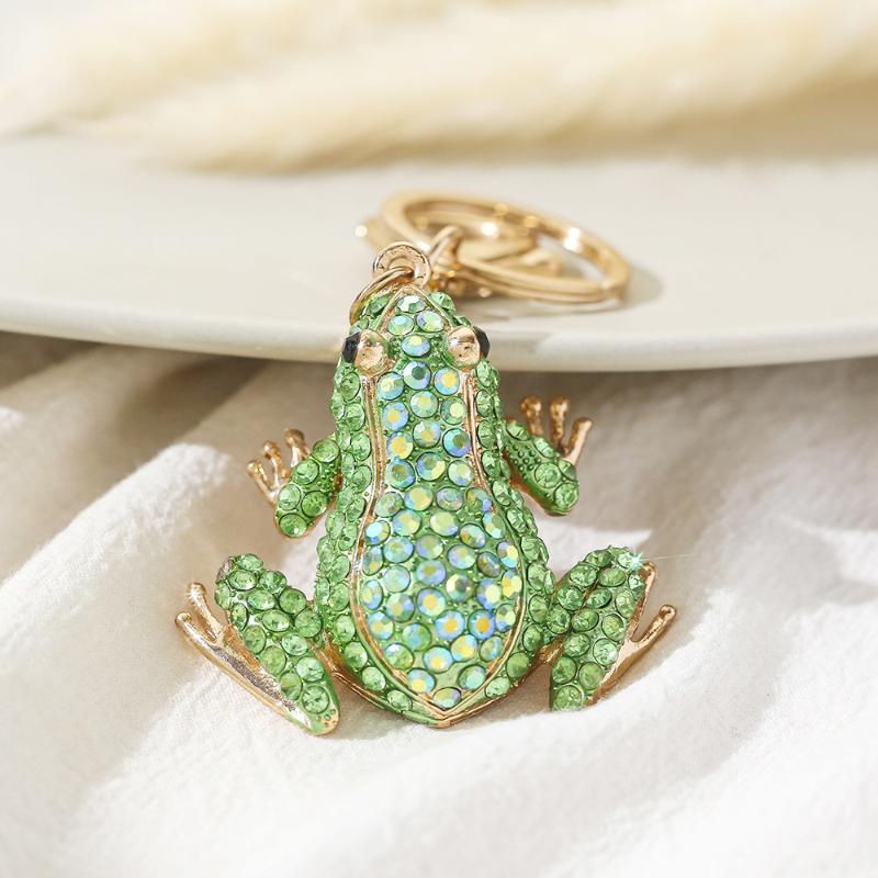 1Pcs Unisex 5-Color Animal Key Chain Lovely Crown Frog Keychain For Women Charms Gifts