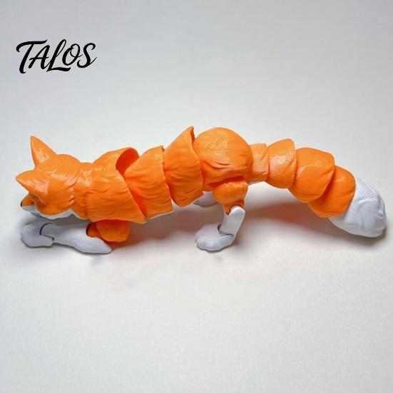 Flexible Fox Action Figure Articulated Collectible Figurine, 3D Printed Fidget Toy, Cute Animal Desktop Ornaments Desk Decor with Movable Joints