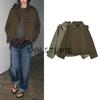 Fall New Women's Clothing Minimalist Single-Breasted Short Flap Collar Waterproof Batwing Long Sleeve Trench Coat 0518242