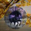 10-Inch Black Horse Wind Spinner - 360° Rotating Metal Garden Art, Outdoor Wind Chime Decor with Rust-Proof Hook for Yard, Patio, or Door Hanging
