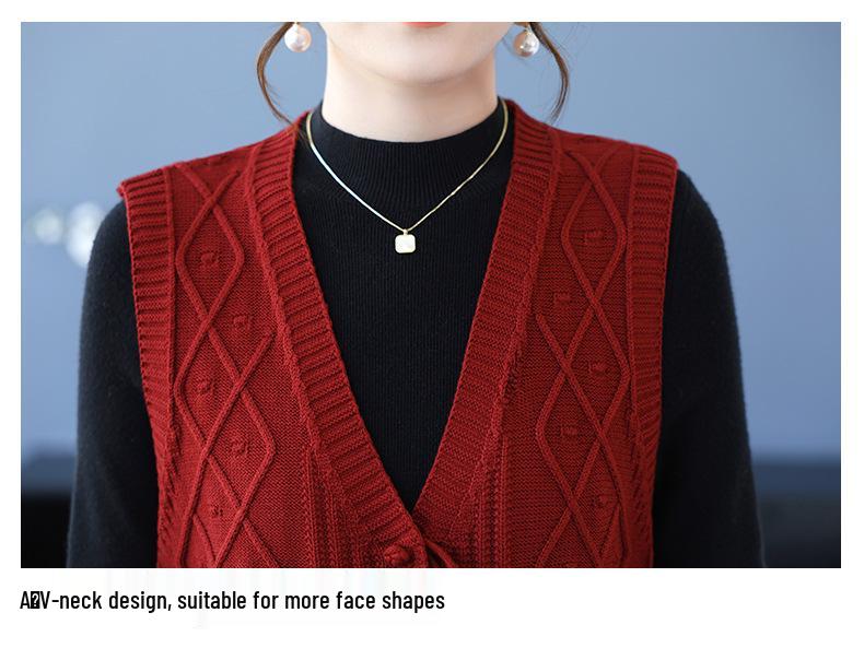 Retro Fashion Knit Cardigan Vest – Spring/Autumn 2025 Collection