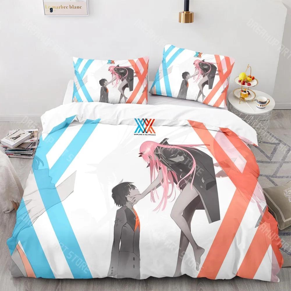 3D Print Darling In The Franxx Zero Two Bedding Set Bedspread Single Twin Full Queen King Size Bed Set Aldult Kid Bedroom Sets