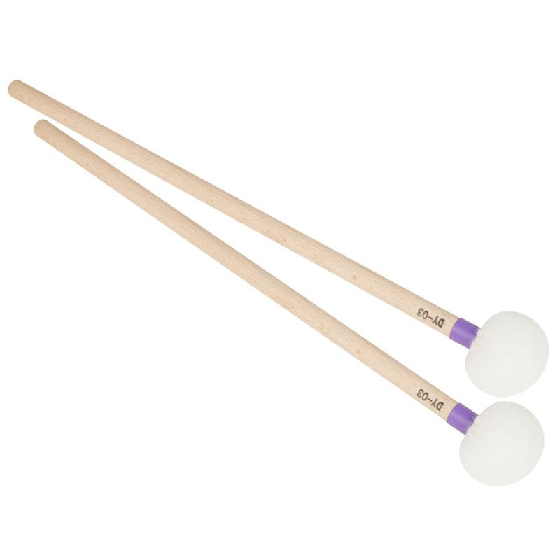 1 Pair Of Dy-03 High-quality Felt + Maple Timpani Sticks Oval Shape Stable Combination Precision