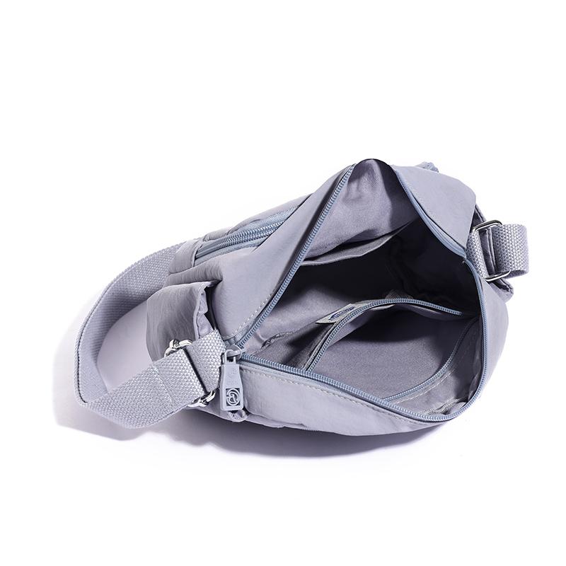 Borsa a tracolla leggera in nylon con tasca frontale con cerniera Borsa a spalla casual da donna per viaggi quotidiani