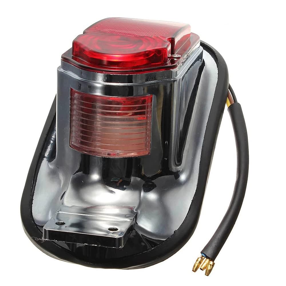 TAMOSH Universal Motorcycle Tail Bulb Mount Plate Turn Signal Rear Tail Brake Stop Lamp for Choppers Cruisers Classic