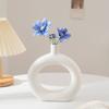 White Ceramic Vase Modern Decorative Vase for Pampas Grass Minimalist Flower Vases for Centerpiece Wedding Office Home Decor