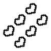 6PCS Mosaic Heart-shaped Pixel Heart-shaped Car Window Decoration, Waterproof Headlight and Taillight Decoration Stickers