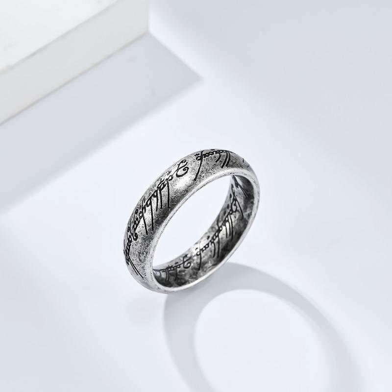 Women's Simple Fashion Titanium Steel Ring 2.8mm Thick Inside and Outside Rot Engraved Stainless Steel Men's Casual Jewellery