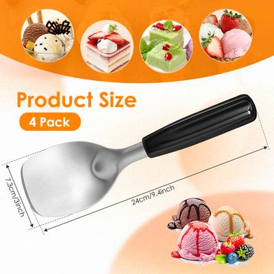 2/4Pcs Ice Cream and Frozen Dessert Spade Stainless Steel Flat Ice Cream Paddle for Scooping and Serving Hard Frozen Treats