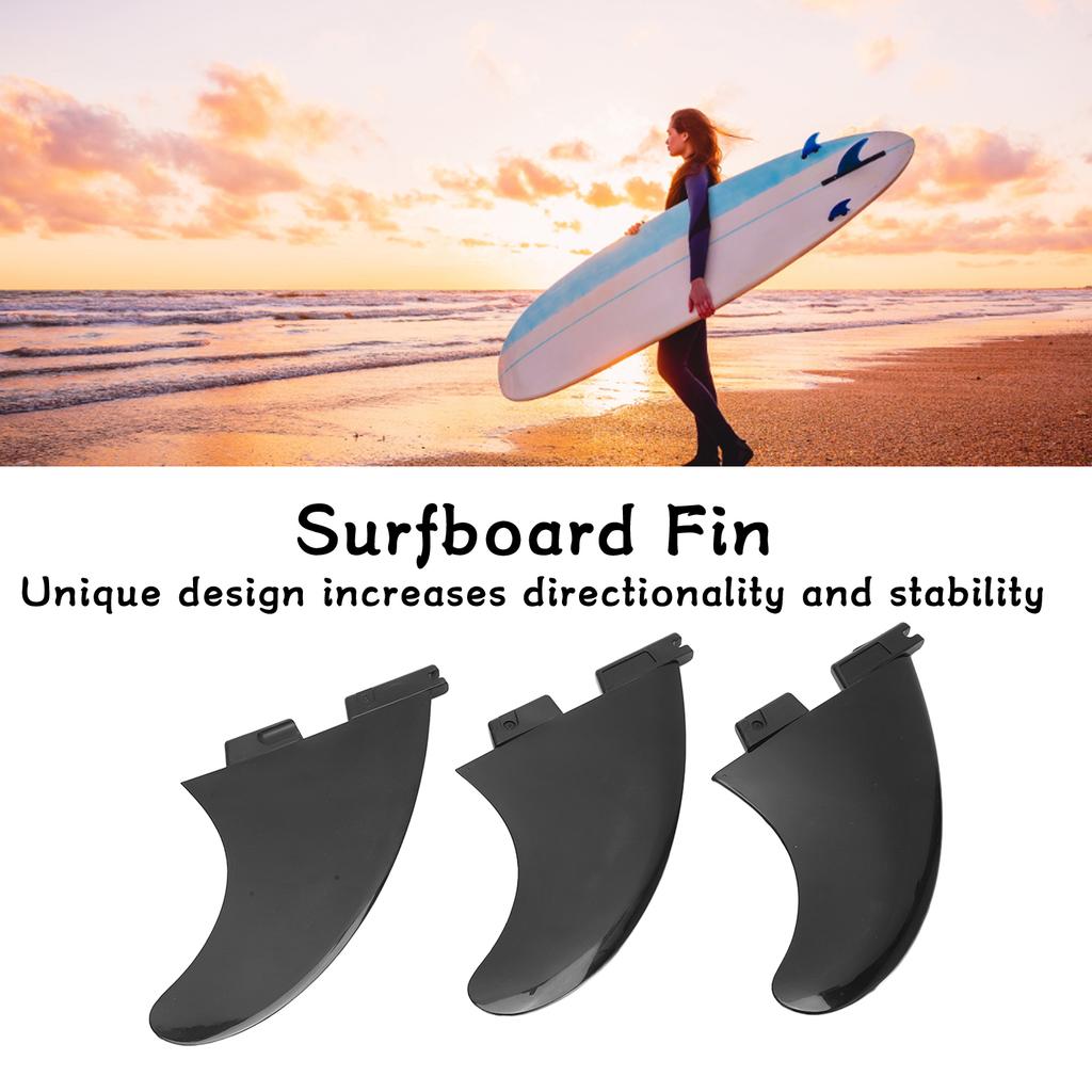3Pcs/Set Surfboard Fin PVC Fiberglass Longboard Ocean Broad Thruster Fins Surf Accessories