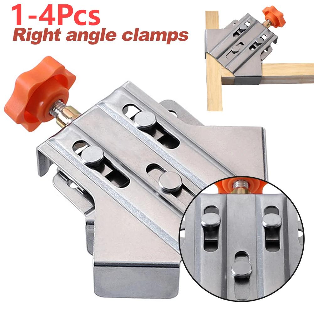 90 Degree Right Angle Clamp 1/2/4Pcs Stainless Steel Carpenter Splicing Quick Clamp Locator Fixed Frame Clamp Woodworking Tools