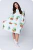 KOC BLUZA Oversize Ciepła Gruba KOCOBLUZA 2w1 XXL ROŚLINY Futrzak [KB-W24]