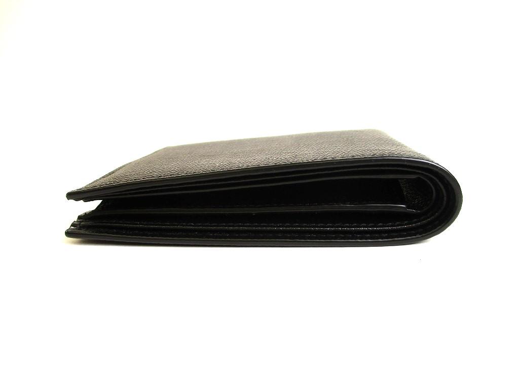 Portafoglio compatto bifold in pelle nera Saint Laurent Paris YSL autentico #9784 ricondizionato