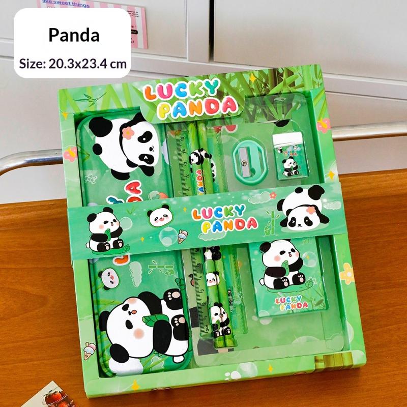 7Pcs/Set Cute Cartoon Capybara Pencil Ruler Crayon Eraser Stationery Sets Student Rewards Prizes Children'S Learning Supplies