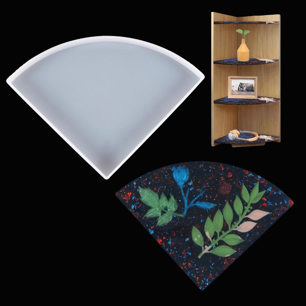 Fan-shaped Shelf Tray Epoxy Resin Mold Display Stand Coaster Plate Silicone Mould DIY Crafts Home Ornaments Mold