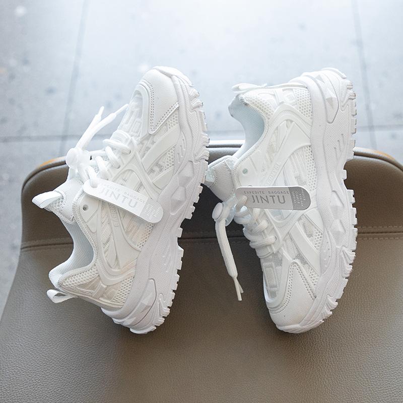 Dad Shoes Girls Comfortable Breathable New Women's Shoes Spring and Autumn Boys Sports Leisure White Shoes 5