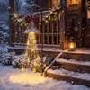 Solar Powered Christmas Decor Bell Cascade Light, Garden Stake Light with Warm Glow LED Waterfall Cascading White LEDs Effect, Festive Pathway