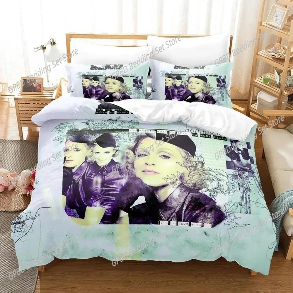 

3D Print Sexy Madonna Bedding Set For Bedroom Soft Modern Bedspreads Comefortable Kids Duvet Cover Quilt Cover And Pillowcase EU Single(135*200cm)3pcs