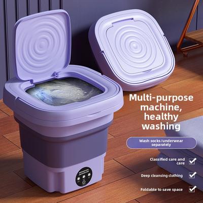 Tragbare kleine faltbare Waschmaschine mit Schleudertrockner für Socken Unterwäsche Waschmaschine Haushalts-Mini-Waschmaschine EU-Stecker