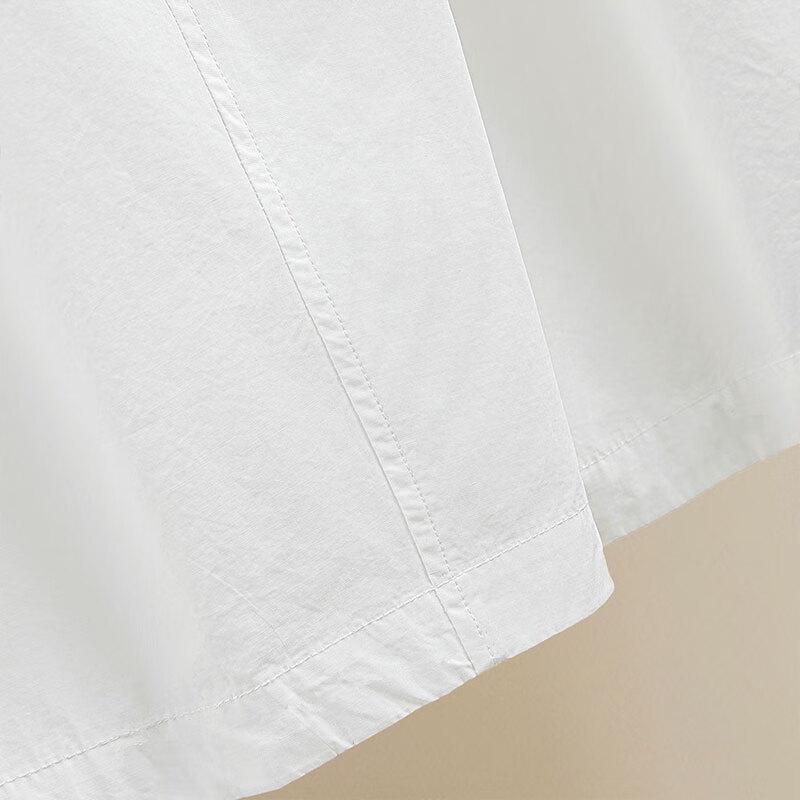 Sibaisha Women's Summer Drawstring A-line Mid-length Skirt